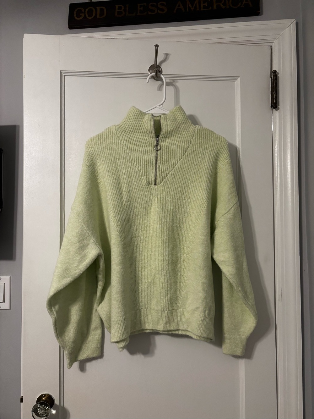 Mango Wool Blend Quarter Zip